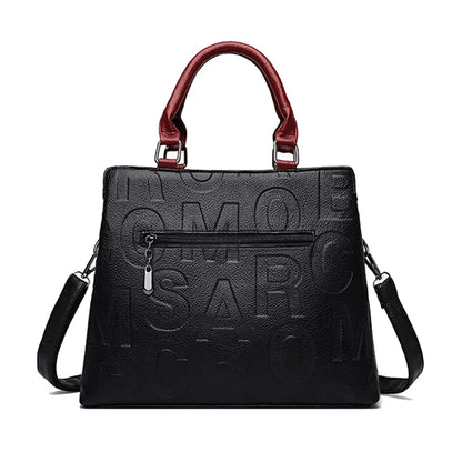 Leather Designer Tote – Casual Large-Capacity Crossbody Shoulder Bag for Women