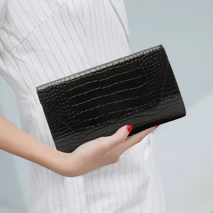 Genuine Cowhide Leather Clutch – Women’s Crossbody Phone & Shoulder Bag