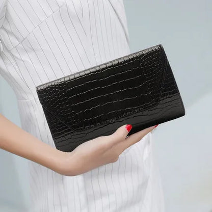 Genuine Cowhide Leather Clutch – Women’s Crossbody Phone & Shoulder Bag