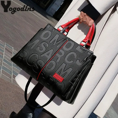 Leather Designer Tote – Casual Large-Capacity Crossbody Shoulder Bag for Women