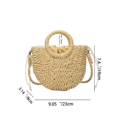 Half-Moon Rattan Crossbody – Summer Style