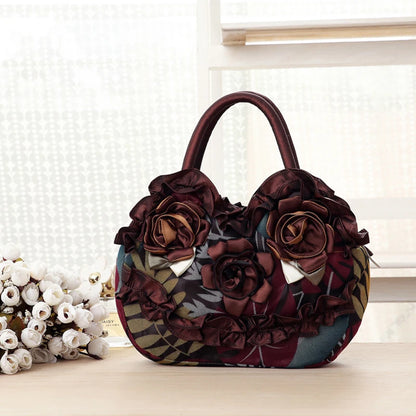 Korean Style Mommy Handbag – Solid Lace Zipper Tote for Women & Girls