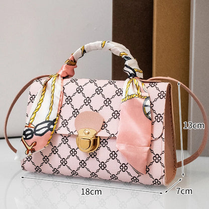Retro Printed Mini Bag – Niche Square Shoulder & Crossbody for Women