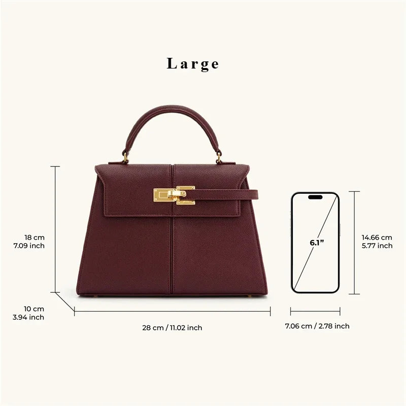 Elise Designer Handbag – Wine Red Premium Tote & Square Crossbody Bag for Women