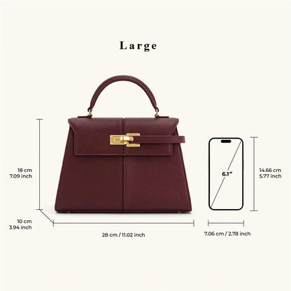 Elise Designer Handbag – Wine Red Premium Tote & Square Crossbody Bag for Women