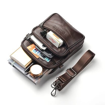 Genuine Leather Multi-Purpose Crossbody for Men