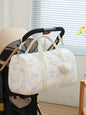 Quilted Mummy Diaper Bag – Embroidered Shoulder Organizer for Stroller & Baby Care