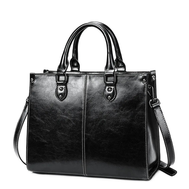 Luxury Top Handle Bag – Cowhide Leather, Timeless Style