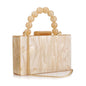 Luxury Pearl Marble Crossbody – Dark Green Acrylic Evening Bag for Women