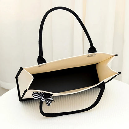 Canvas Ribbon Tote – Stylish, Spacious & Everyday-Ready