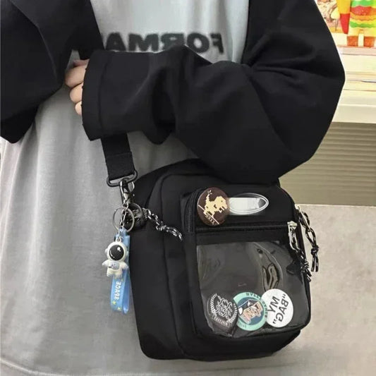 Unisex Korean Ita Bag with Clear Pocket