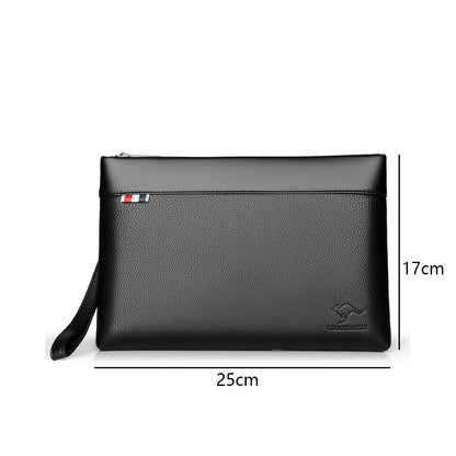 Men’s Designer Leather Clutch – Large Capacity Phone & Wallet Pouch