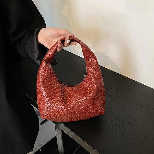 Soft Embossed Top-Handle Shoulder Bag
