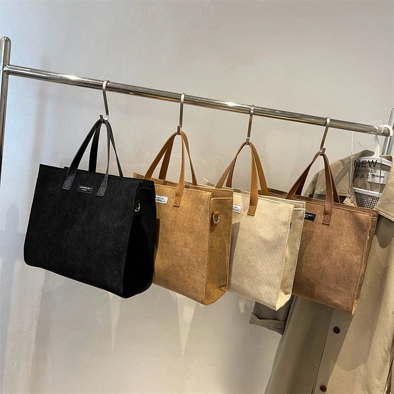 LEFTSIDE Vintage Tote – Winter Office Shoulder & Crossbody Bag for Women