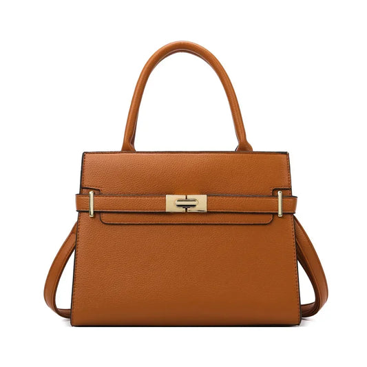 Simple Soft Leather Bag – Women’s Casual Small Square Bucket Crossbody & Shoulder Bag