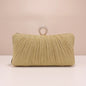 Valentine’s Diamond Ring Clutch – Ruched Evening Bag with Chain for Prom & Dinner