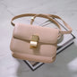 Genuine Leather Tofu Bag – Luxury Purple Shoulder & Crossbody Handbag for Women