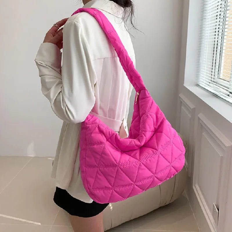 Quilted Sporty Puffer Hobo