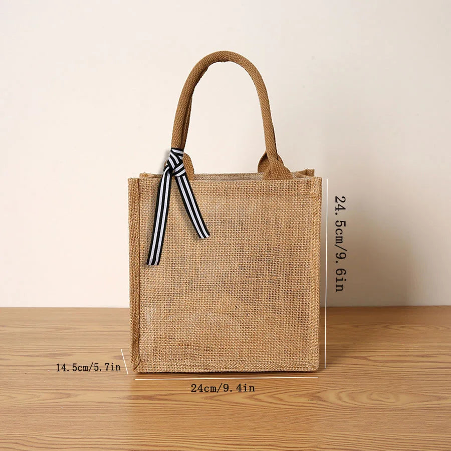 Linen Ribbon Tote – Simple, Spacious & Everyday Chic
