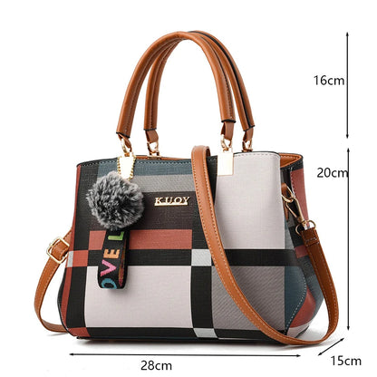 Leather Designer Tote – Casual Large-Capacity Crossbody Shoulder Bag for Women
