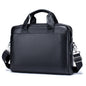 Men’s Top-Grain Leather Briefcase – Cowhide Laptop & Crossbody Office Bag