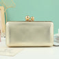 Champagne Leather Evening Clutch