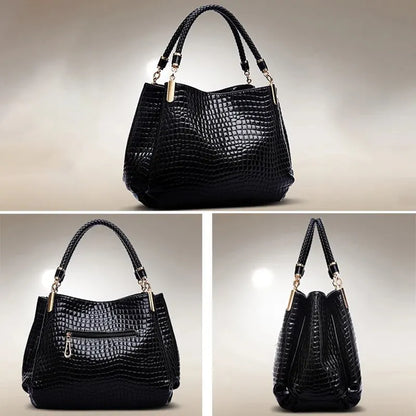 Crocodile Print Tote – Sleek, Spacious & Commute-Ready