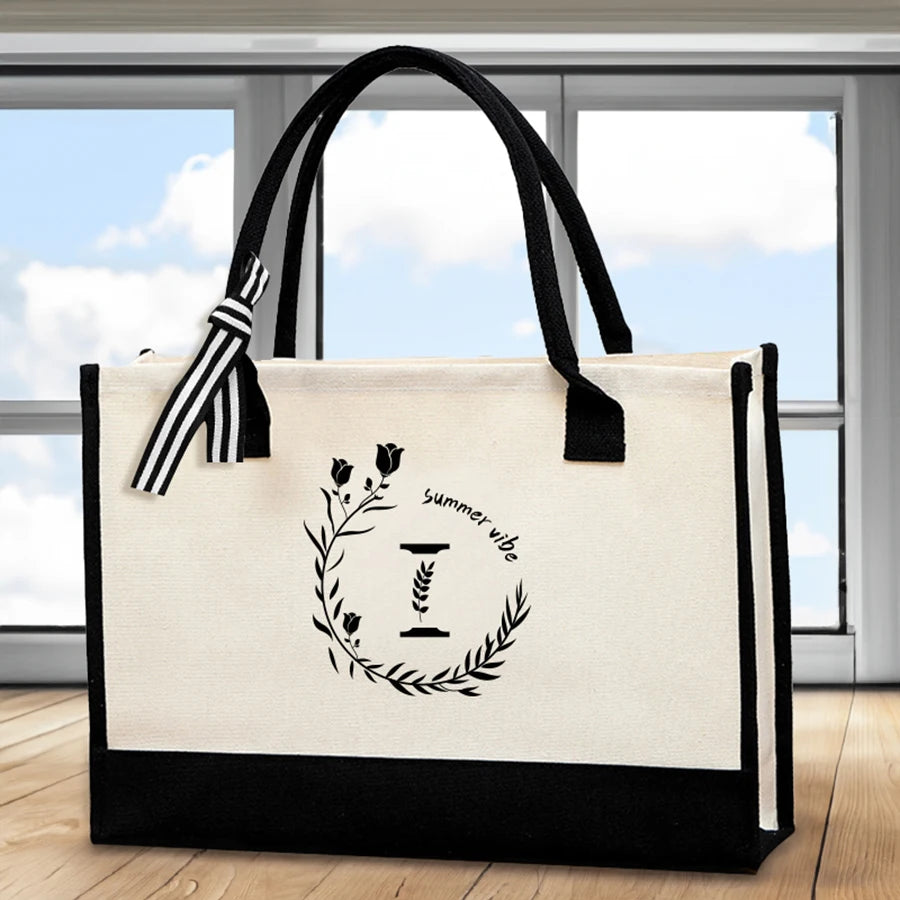 Canvas Ribbon Tote – Stylish, Spacious & Everyday-Ready