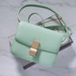 Genuine Leather Tofu Bag – Luxury Purple Shoulder & Crossbody Handbag for Women