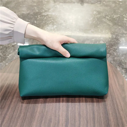 Leather Envelope Clutch – Soft, Large-Capacity Evening Bag for Women