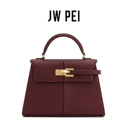 Elise Designer Handbag – Wine Red Premium Tote & Square Crossbody Bag for Women