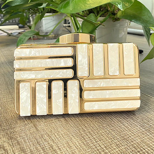 Gold Evening Clutch – Luxury Designer Shoulder Bag for Women’s Party & Wedding