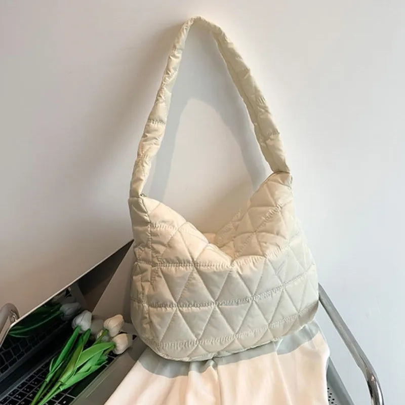 Quilted Sporty Puffer Hobo