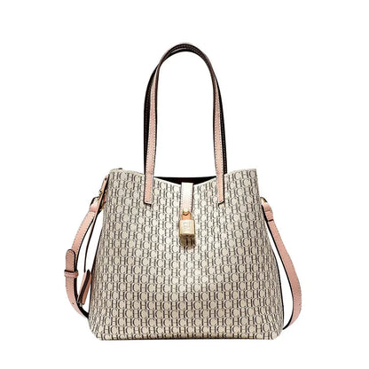CH Premium Leather Crossbody – Large Letter Print Tote for Daily Commute