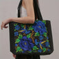 Ethnic Floral Embroidered Canvas Tote – Large Capacity Shoulder Bag for Women