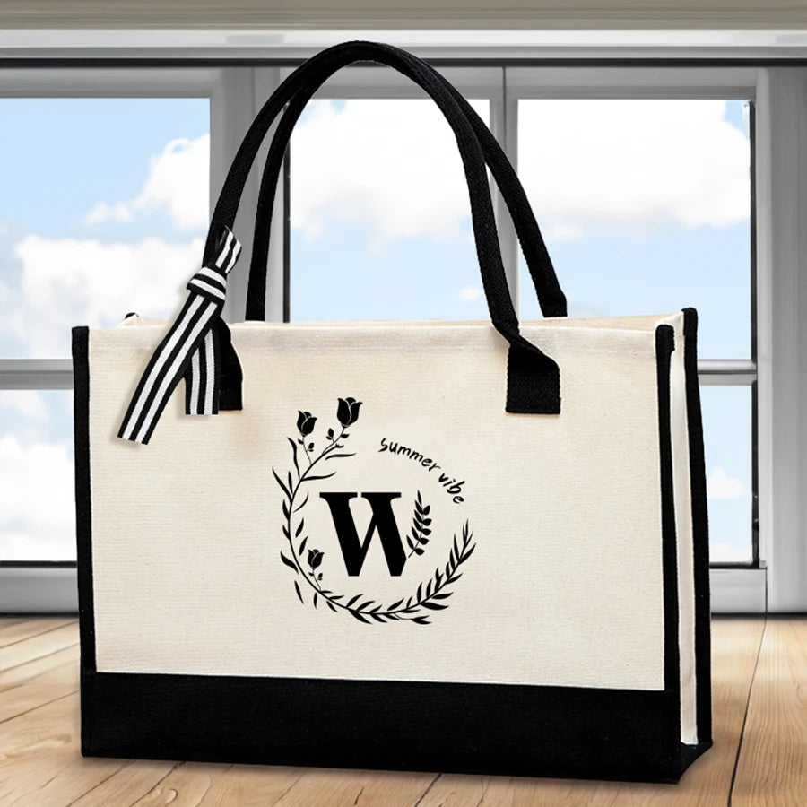 Canvas Ribbon Tote – Stylish, Spacious & Everyday-Ready