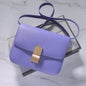 Genuine Leather Tofu Bag – Luxury Purple Shoulder & Crossbody Handbag for Women