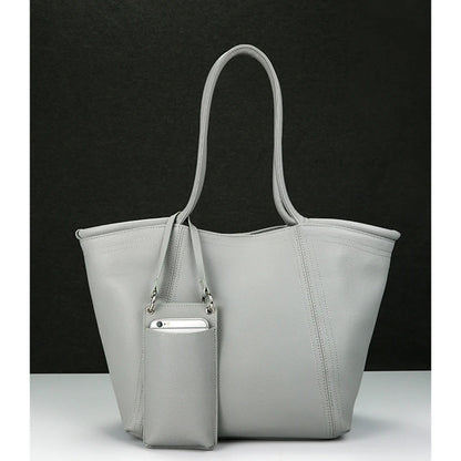 Vintage Cowhide Tote – Genuine Leather Handbag for Women with Large Capacity