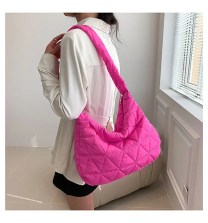 Quilted Sporty Puffer Hobo