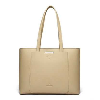 Luxury Leather Tote – Soft Designer Shoulder Bag for Women with Laptop Capacity