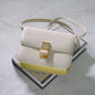 Genuine Leather Tofu Bag – Luxury Purple Shoulder & Crossbody Handbag for Women