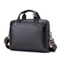 Men’s Top-Grain Leather Briefcase – Cowhide Laptop & Crossbody Office Bag