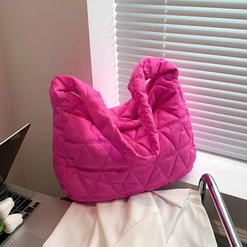 Quilted Sporty Puffer Hobo