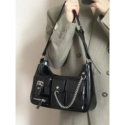 Richme Punk Y2K Bag – Harajuku Chain PU Crossbody for Women