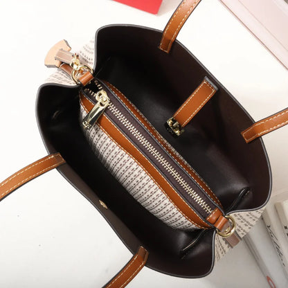 CH Premium Leather Crossbody – Large Letter Print Tote for Daily Commute