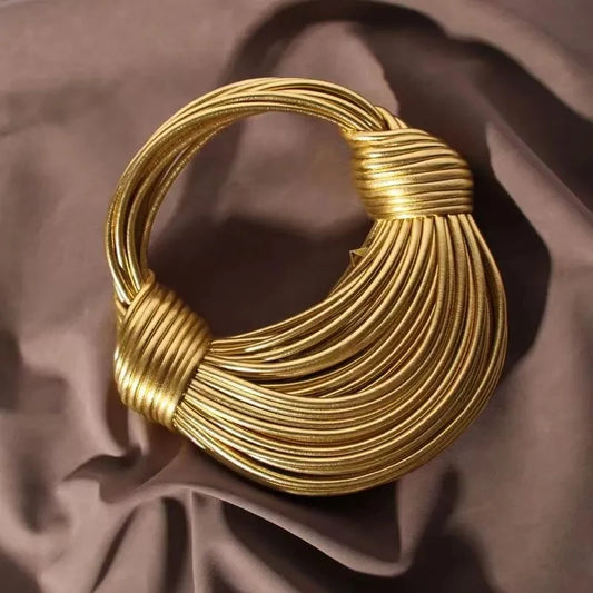 Luxury Knotted Hobo – Metallic Elegance for Evenings
