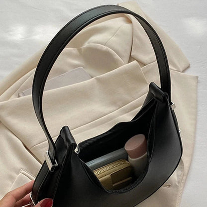 Elegant PU Shoulder Bag – Clutch & Tote in One