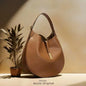 Chic Ruffle Dumpling Bag – Trendy Chamois Leather Underarm & Moon Tote for Women