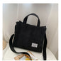 Fashionable Corduroy Shoulder Bag – Large Capacity