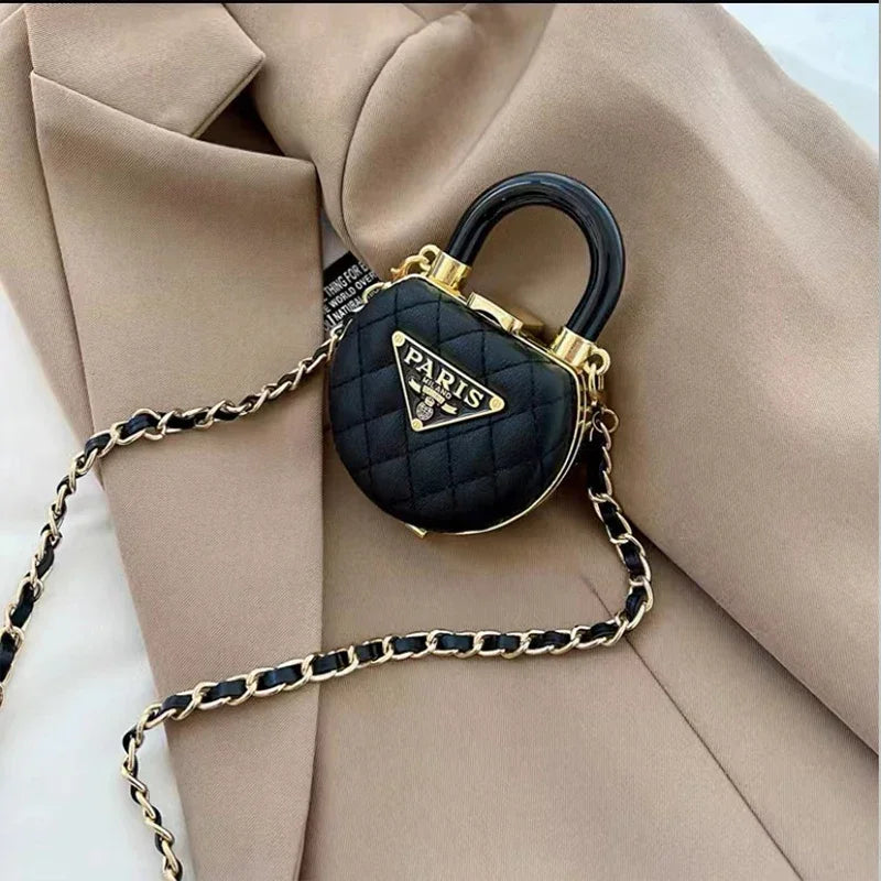 Mini Diamond Texture Handbag – Retro Chic Shoulder Bag for Daily Outings & Dates